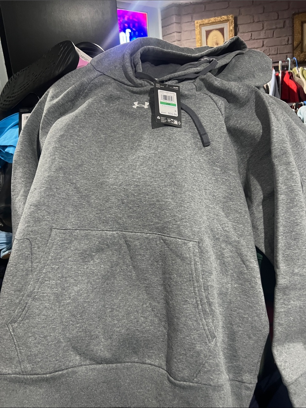 ladies size large under Armour hoodie gray